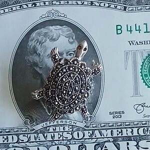 Sterling Silver Turtle Brooch